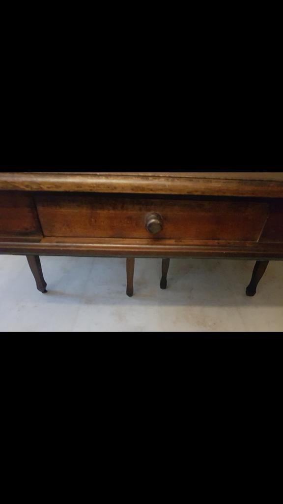  Koloniaal teakhouten eettafel met lade, Ophalen, 100 tot 150 cm, Teakhout, 50 tot 100 cm