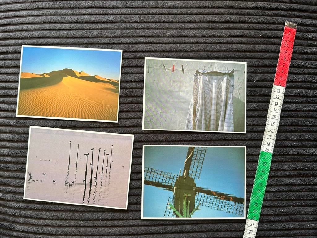 4 x kaarten strand molen was vogel op paal, Verzamelen, Ansichtkaarten | Themakaarten, Ongelopen, Ophalen of Verzenden