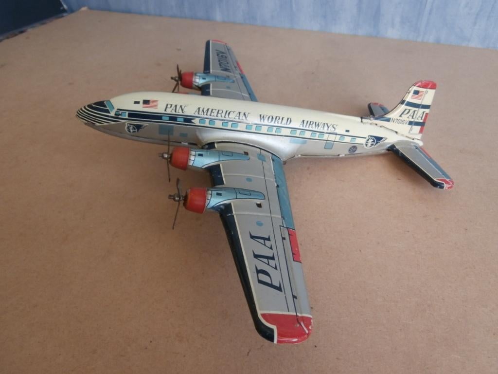 Vintage Blikken 4 motorig vliegtuig Pan Am uit Japan, Ophalen of Verzenden