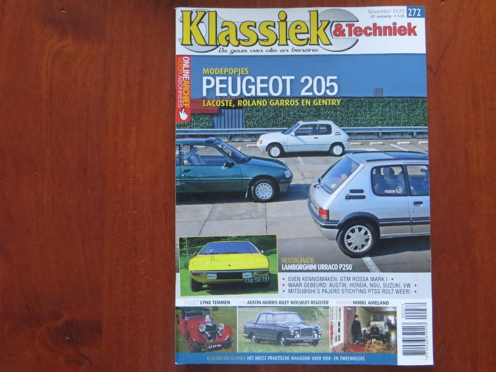 Klassiek & Techniek 272 Peugeot 205 Lacoste, Roland Garros, Ophalen of Verzenden, Nieuw, Peugeot