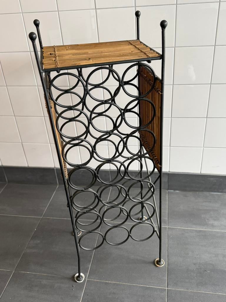 Wijnrek, Ophalen, 5 tot 15 flessen, Zo goed als nieuw, Metaal