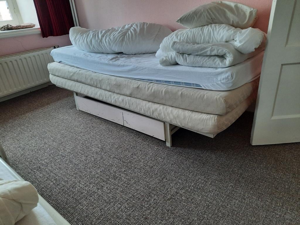 Auping bed spiraal met lade 80x200 cm, Gebruikt, Eenpersoons, Wit, Ophalen of Verzenden