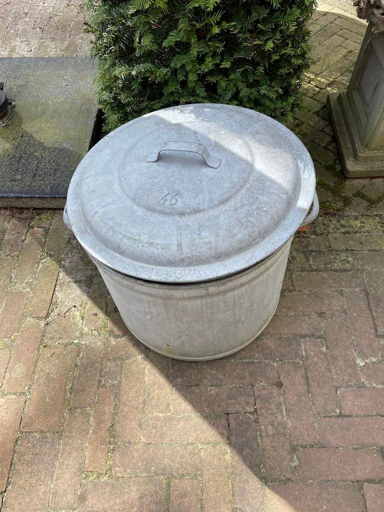 Brocante weck/wasketel van zink., Ophalen, Gebruikt, Rond, Metaal