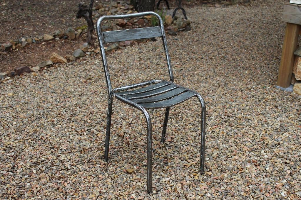 Brocante - Stoere stalen stoel!, Ophalen, Gebruikt, Metaal, Industrieel