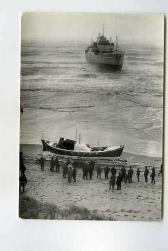 -foto/kaart-IJMUIDEN-stranding santa kyriaki-reddingboot, Ophalen of Verzenden, 1940 tot 1960, Gelderland