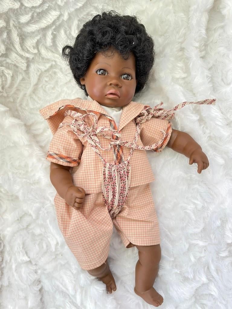 Originele Baby pop van Heidi Ott met haar, 32cm., Ophalen of Verzenden, Zo goed als nieuw, Pop