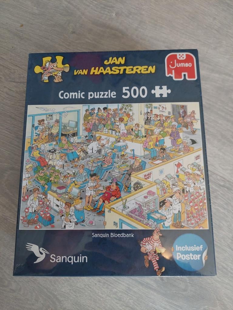 Nieuwe Jan van Haasteren puzzel Sanquin, Ophalen of Verzenden, 500 t/m 1500 stukjes, Nieuw