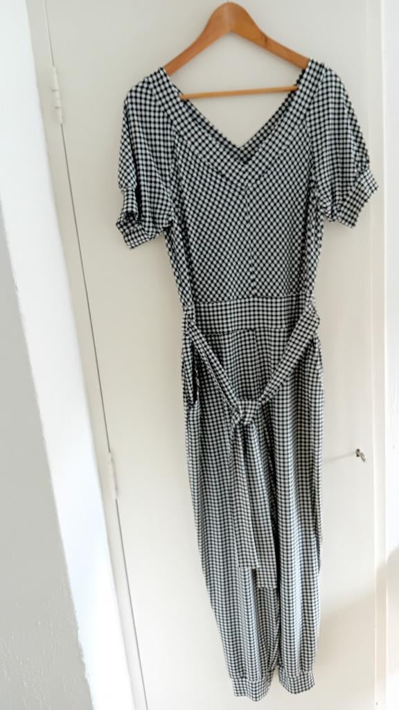 Vanilia jumpsuit ruitjes zwart wit 40, Maat 38/40 (M), Overige kleuren, Vanilia, Ophalen of Verzenden