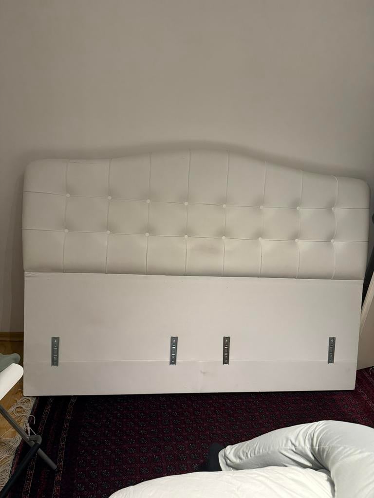 Hoofdbord bed te koop, Gebruikt, Wit, Tweepersoons, Ophalen of Verzenden