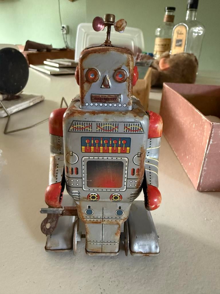 Vintage Blikken Robot Speelgoed - Mechanisch Opwindbaar, Ophalen of Verzenden