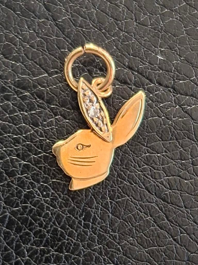 Gouden bunny hanger (playboy bunny) 14 karaat, Ophalen, Zo goed als nieuw, Goud, Overige merken