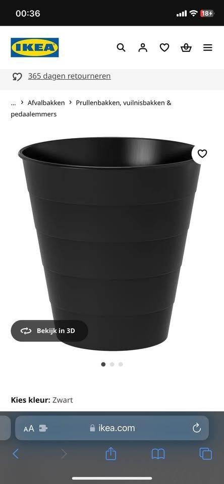Ikea bin FNISS, Ophalen of Verzenden, Kunststof, Minder dan 50 cm
