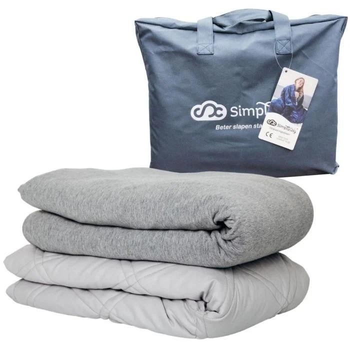 Verzwaringsdeken met 3 bamboo hoezen, Huis en Inrichting, Slaapkamer | Beddengoed, Ophalen of Verzenden, Eenpersoons, Grijs, Overige typen