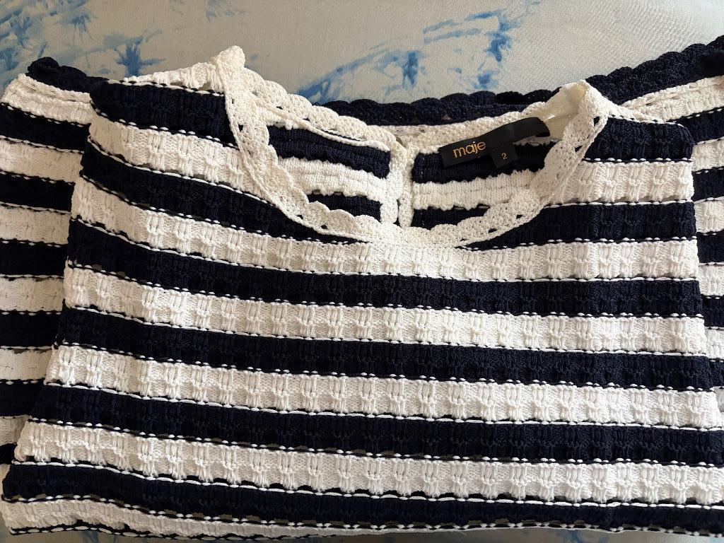 Maje gebreide top, Kleding | Dames, Blauw, Ophalen of Verzenden, Zo goed als nieuw, Korte mouw