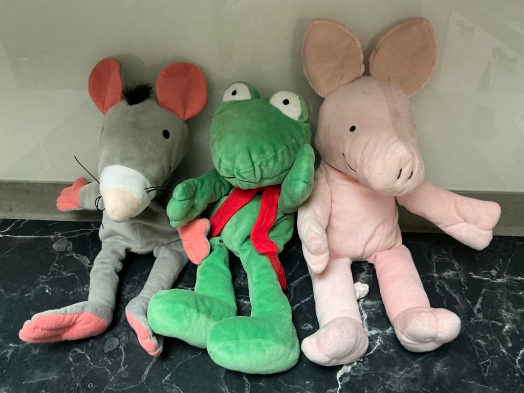 Kikker en vriendjes handpoppen samen voor €15,00, Ophalen of Verzenden, Zo goed als nieuw, Kikker