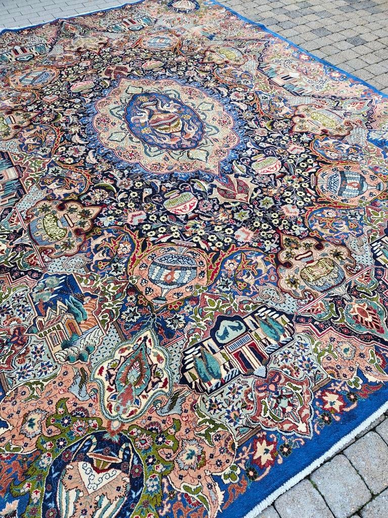 Handgeknoopt perzisch tapijt kashmar 386x290, Info@SlatsAntiek.nl, Crème, Perzisch, Vof Slats Antiek