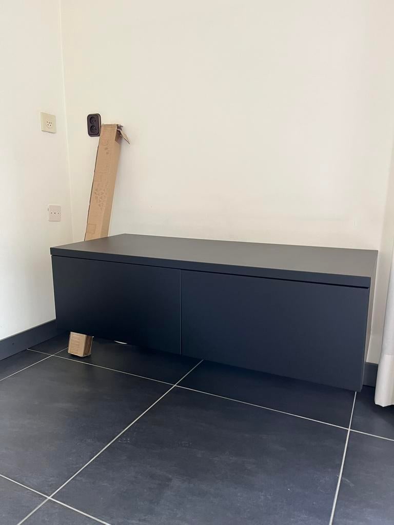 Mat zwart tv meubel, Huis en Inrichting, Kasten | Televisiemeubels, Ophalen, Zo goed als nieuw, 25 tot 50 cm, Minder dan 100 cm