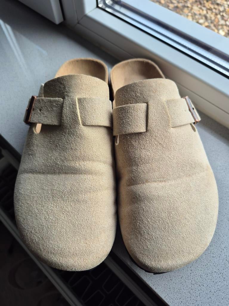 Birkenstock Boston maat 40, crème kleurig, zgan, Overige kleuren, Overige typen, Ophalen of Verzenden, Zo goed als nieuw