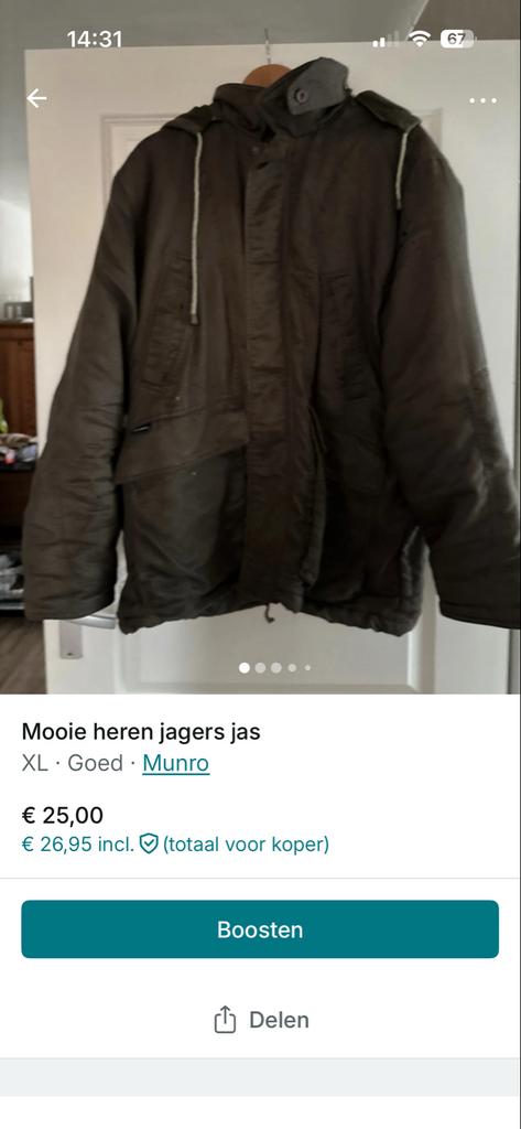 Mooie heren jagers jas, Kleding | Heren, Ophalen of Verzenden, Gedragen, Maat 56/58 (XL), Groen