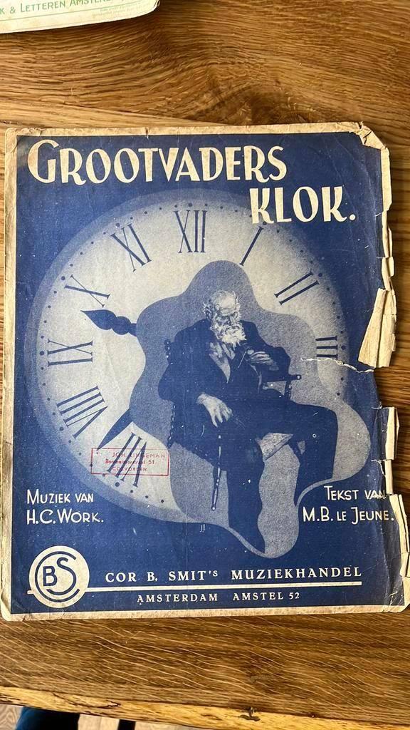 Grootvaders klok bladmuziek My grandfather’s clock H.C. Work, Ophalen of Verzenden, Artiest of Componist, Populair