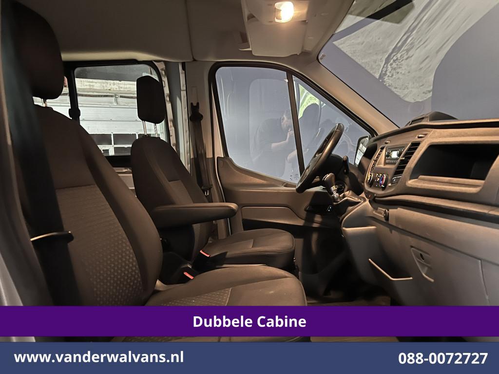 Ford Transit 2.0 TDCI 131pk L3H2 Dubbele Cabine Euro6 Airco, Auto's, Bestelauto's, Stof, 4 cilinders, 2500 kg, Bedrijf