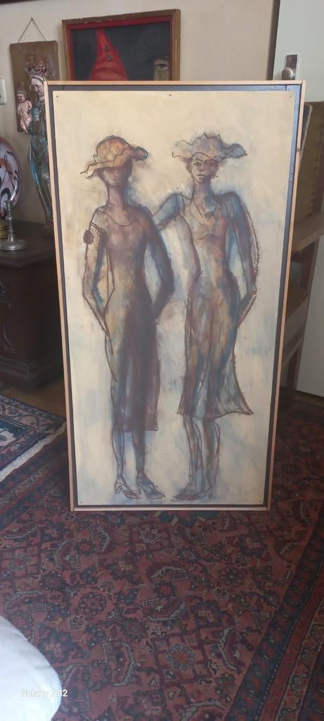 Dames met Hoed- Theo Kappe ( Valkenswaard 1939 - 2024 ), Antiek en Kunst, Ophalen of Verzenden