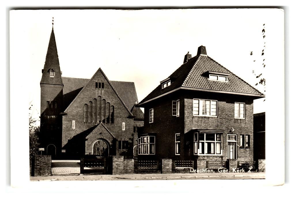 Drachten, Ger. Kerk, Verzenden, 1940 tot 1960, Ongelopen, Friesland