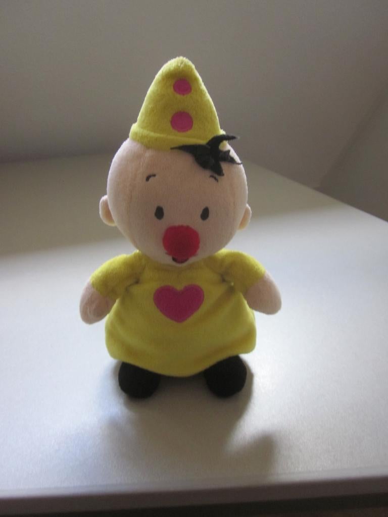 Studio 100 Bumba klein geel popje knuffel zachte rode neus, Overige merken, Overige typen, Wasbaar, Ophalen of Verzenden