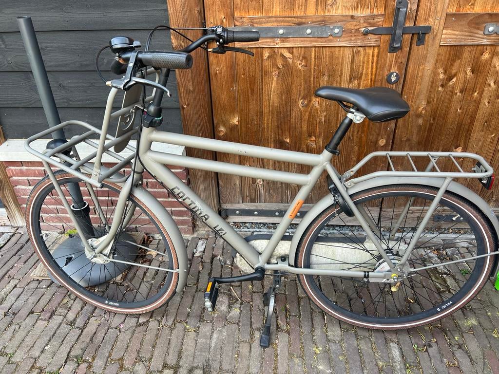 Cortina heren transportfiets mat grijs 3 versnellingen, Gebruikt, Versnellingen, 53 tot 57 cm, Ophalen