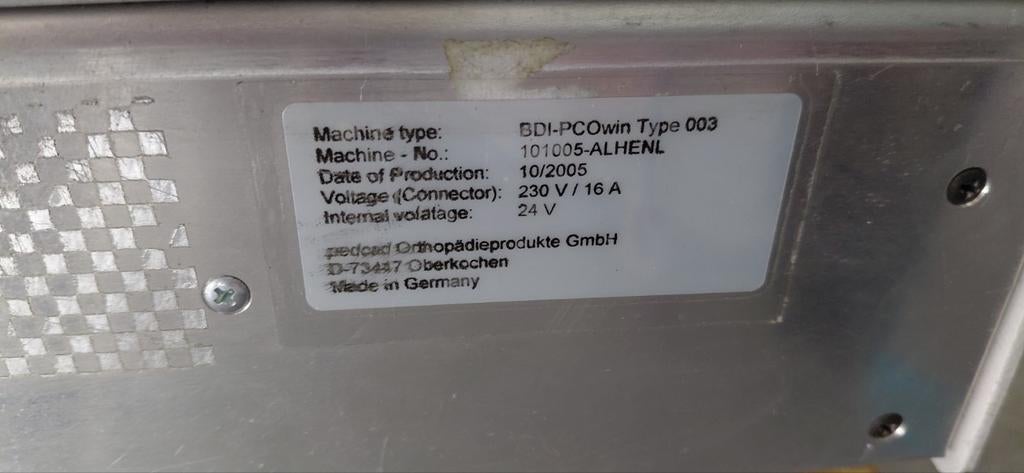 BDI PCO Win Type 003 CNC machine voor podotherapie, Doe-het-zelf en Verbouw, Gereedschap | Freesmachines, Elektrisch, Overige soorten