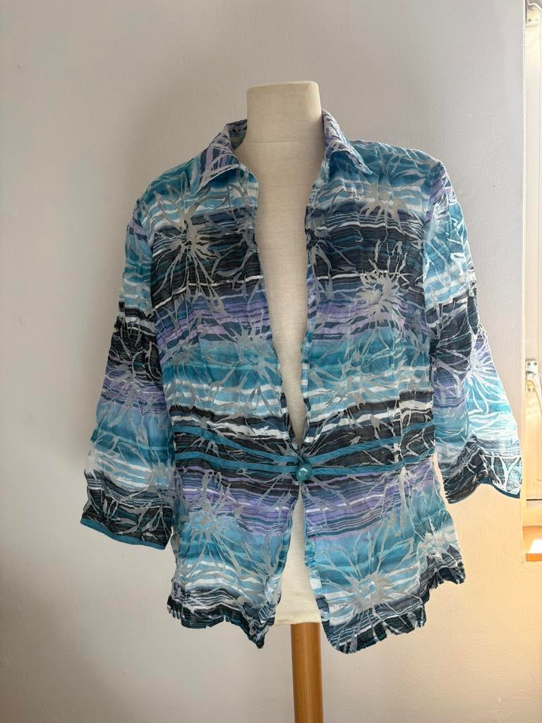 Luchtig zomerige jasje., Blauw, Maat 46/48 (XL) of groter, Ophalen of Verzenden, Zo goed als nieuw