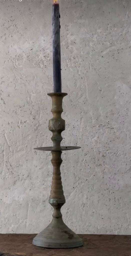 Grote zware koperen kerk kandelaar Marrakech Ibiza Tópstuk, Ophalen of Verzenden