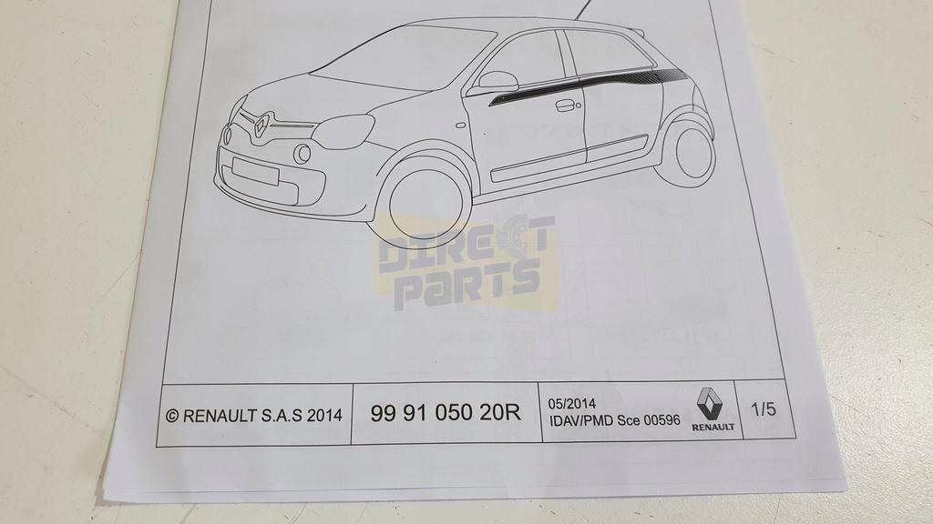 Renault Twingo (7/14-11/24) Portier striping wit Links OEM 9