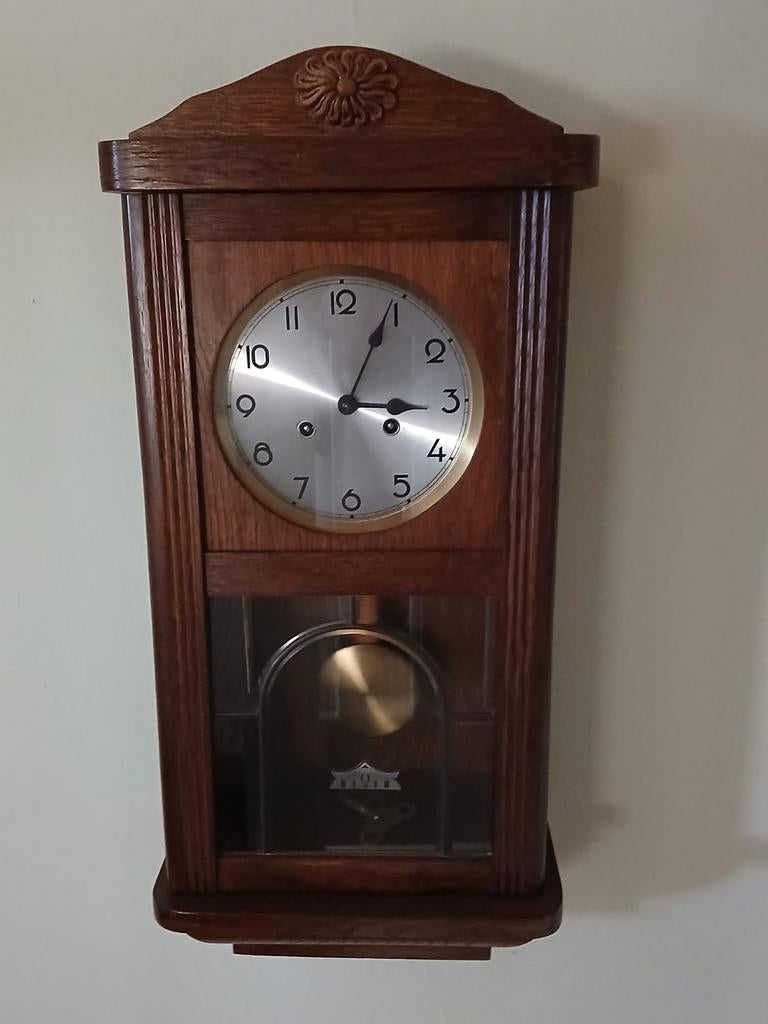 Antieke houten hangklok met slinger, Antiek en Kunst, Antiek | Klokken, Ophalen
