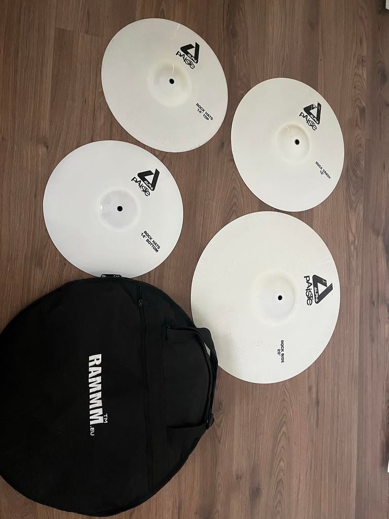 Paiste Alpha 'Rock' Witte Bekkenset + Bekkentas, Muziek en Instrumenten, Ophalen of Verzenden, Gebruikt, Overige merken
