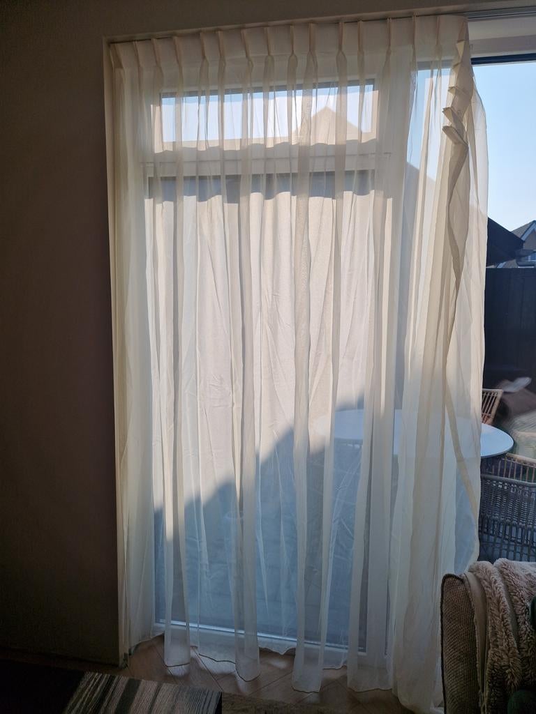 Vitrage champagnekleur, nieuw, Ophalen, Nieuw, 200 cm of meer, 200 cm of meer