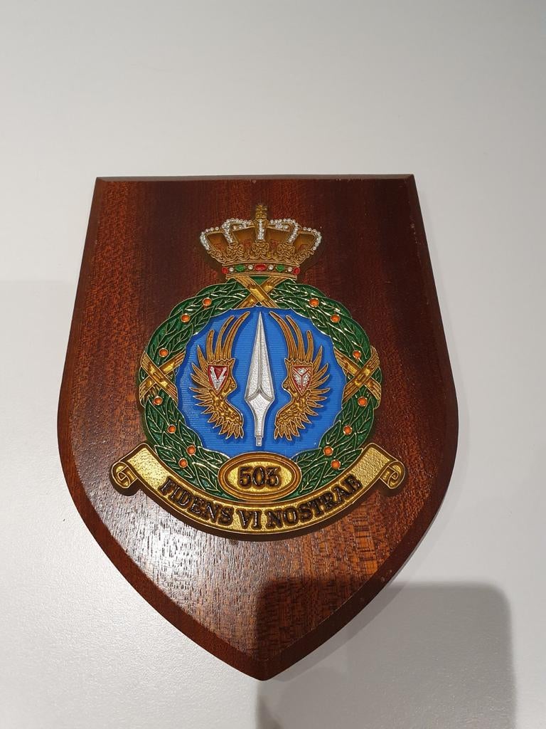 Houten Wapenschildje 503 Squadron KLU, Ophalen, Zo goed als nieuw