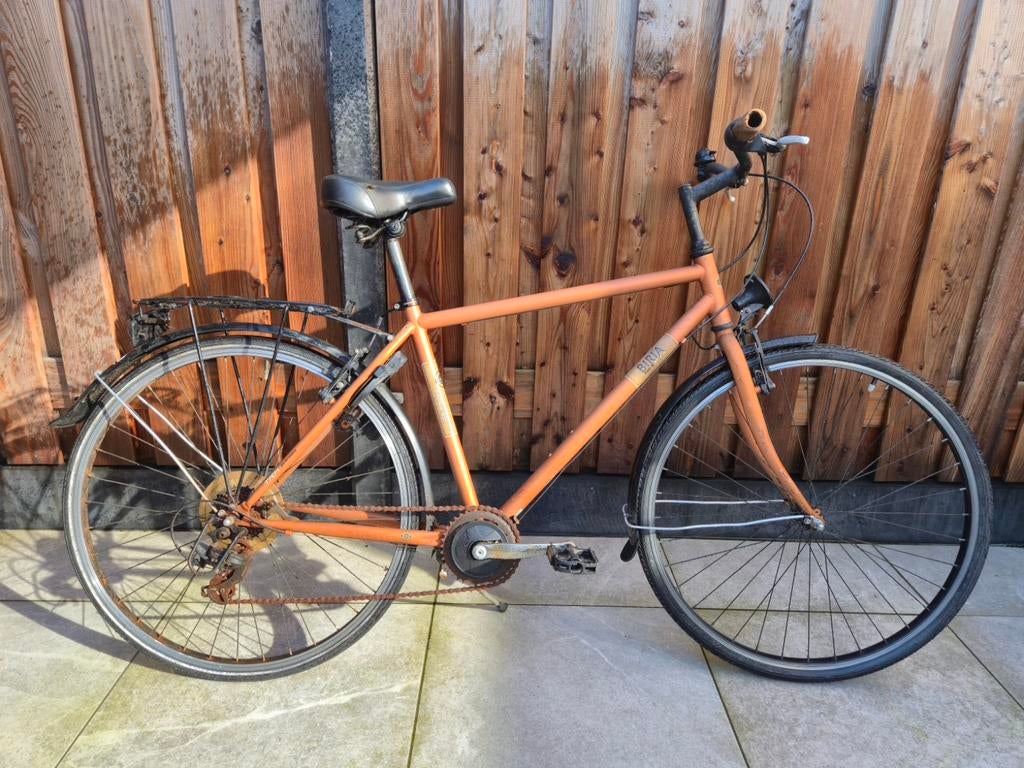 Biria Stadsfiets Heren - Oranje, Gebruikt, Velgrem, Versnellingen, Ophalen