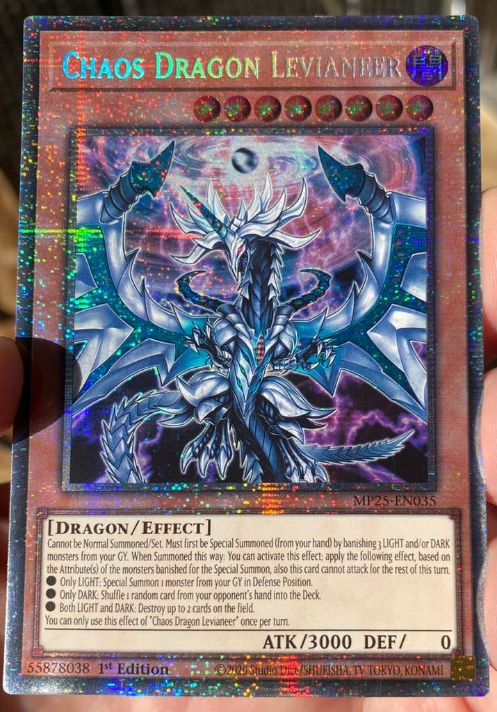 Yu-Gi-Oh! Chaos Dragon Levianeer MP25 1st Starlight Rare !, Ophalen of Verzenden, Zo goed als nieuw, Losse kaart, Foil
