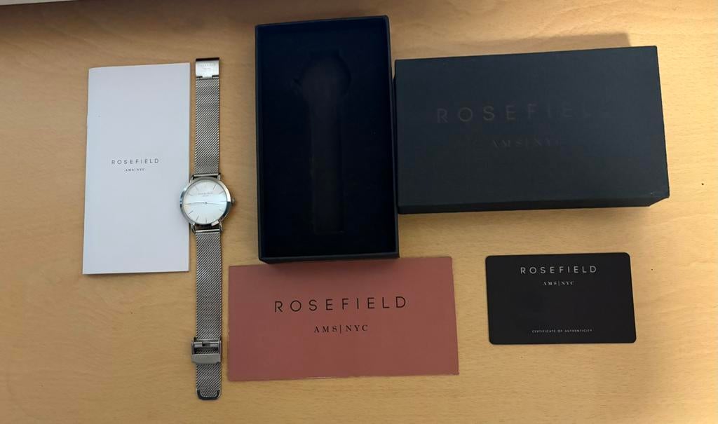 Rosefield zilverkleurig dames horloge, Sieraden, Tassen en Uiterlijk, Horloges | Dames, Ophalen of Verzenden, Zo goed als nieuw