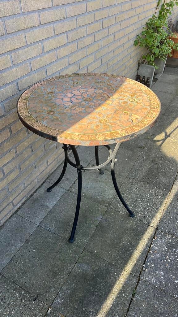 Bistro tafel, Ophalen of Verzenden, Zo goed als nieuw, Rond, Hout