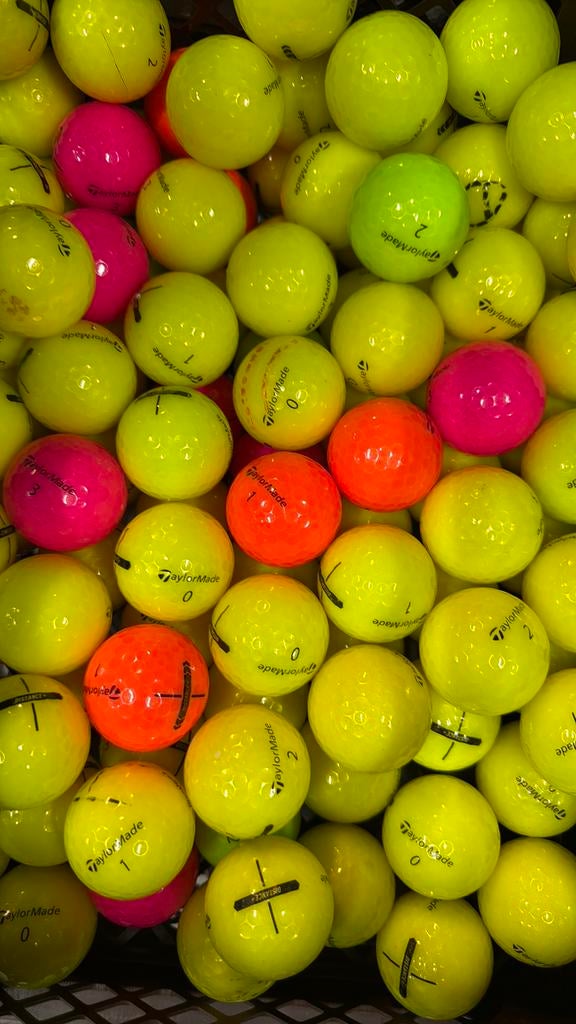 Taylormade distance golfballen geel 50 stuks, Ophalen of Verzenden, Zo goed als nieuw, Bal(len)