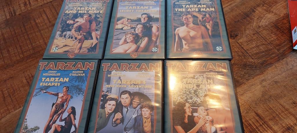 Tarzan met Johnny Weismuller - 6 VHS-banden nieuw in folie, Ophalen of Verzenden