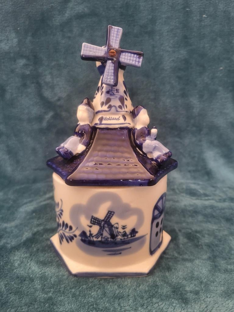 Delfts Blauw Windmolen Potje - 18 cm, Antiek en Kunst, Antiek | Keramiek en Aardewerk, Ophalen