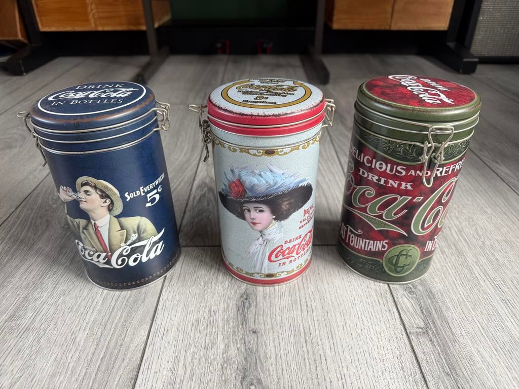 Coca-Cola blikken x3, Ophalen of Verzenden, Zo goed als nieuw, Overige