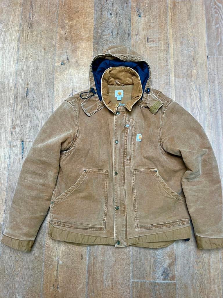 Carhartt Active Jacket Duck Canvas & Hoodie Bruin/Camel XL, Kleding | Heren, Ophalen of Verzenden, Gedragen, Maat 56/58 (XL), Bruin