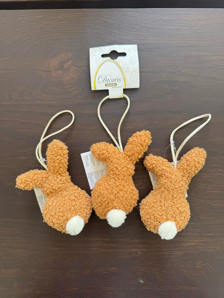 NIEUW 3x Bruine teddy konijntjes van Decoris, Diversen, Ophalen of Verzenden, Nieuw