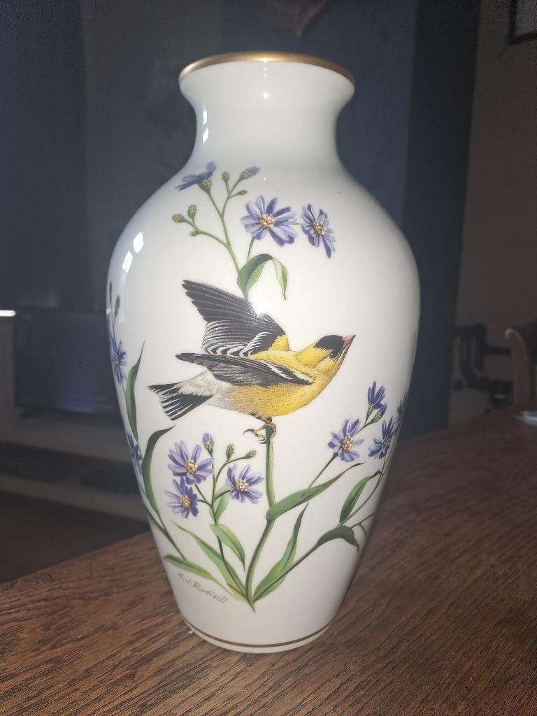 "The goldfinch in autumn" vaas, Ophalen of Verzenden