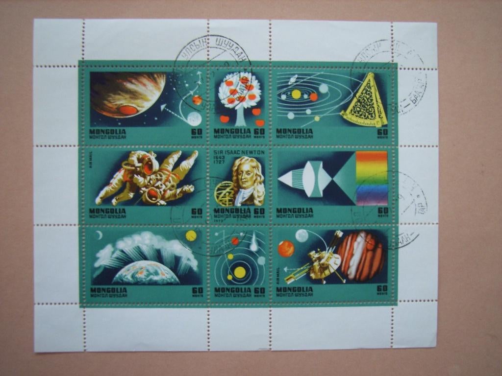 BL  Mongolie Blok Isaac Newton 1047-1055, Postzegels en Munten, Postzegels | Thematische zegels, Ophalen of Verzenden, Gestempeld