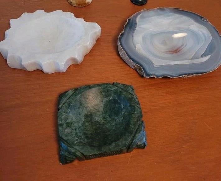 echt steen asbak bakje schaaltje  marmer onyx agaat, Ophalen of Verzenden